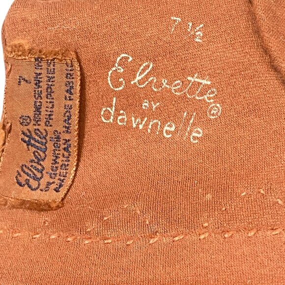Vintage Elvette by Dawnelle Hand Sewn Occasion Gloves Sz 7-1/2 Rust #186Q - Picture 6 of 6